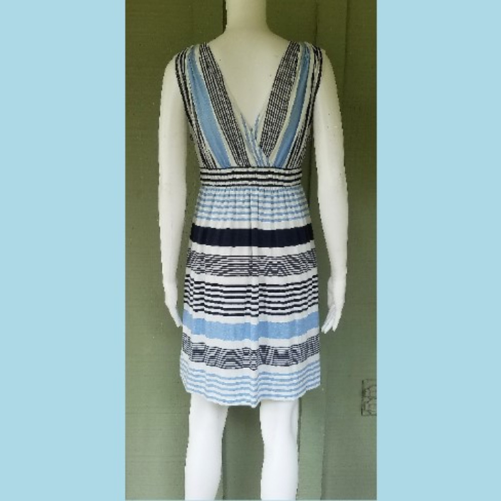 Ann Taylor LOFT Blue White Striped Jersey Dress XS - Picture 3 of 4